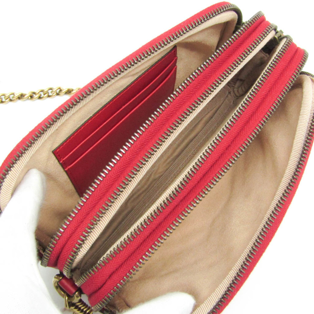 GUCCI Authentic Red Leather GG Marmont Shoulder Bag - Picture 4 of 12